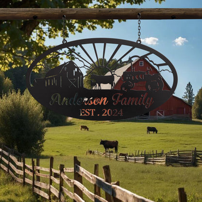 Personalized Metal Farm Sign, Custom Farmhouse Decor, Farmer Gift, Horse Ranch, Chicken Sign, Farm Animals Sign, Ranch Sign, Barn Sign