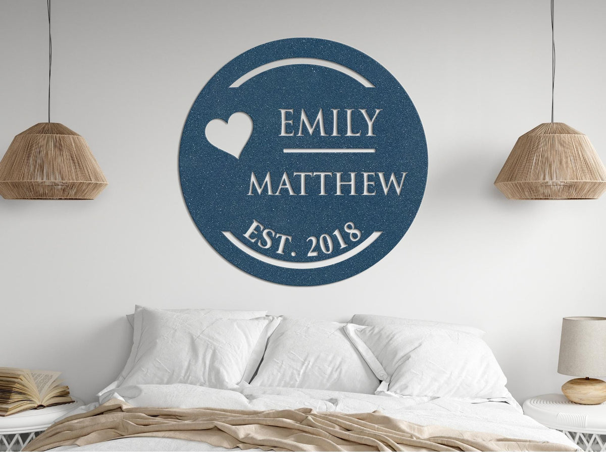 Personalized Metal Wall Art, Custom Family Name Sign, 16 Gauge Steel