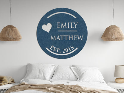 Personalized Metal Wall Art, Custom Family Name Sign, 16 Gauge Steel