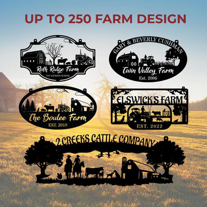 Personalized Metal Farm Sign, Custom Ranch Gate Sign, Farmhouse Metal Wall Art, Rustic Farm Decor, Farmer Gift, Outdoor Yard Sign