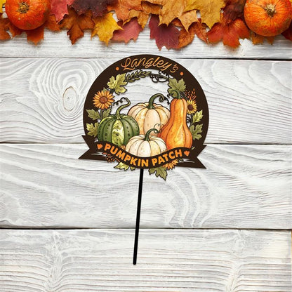 Personalized Pumpkin Patch Metal Sign, Fall Garden Decor