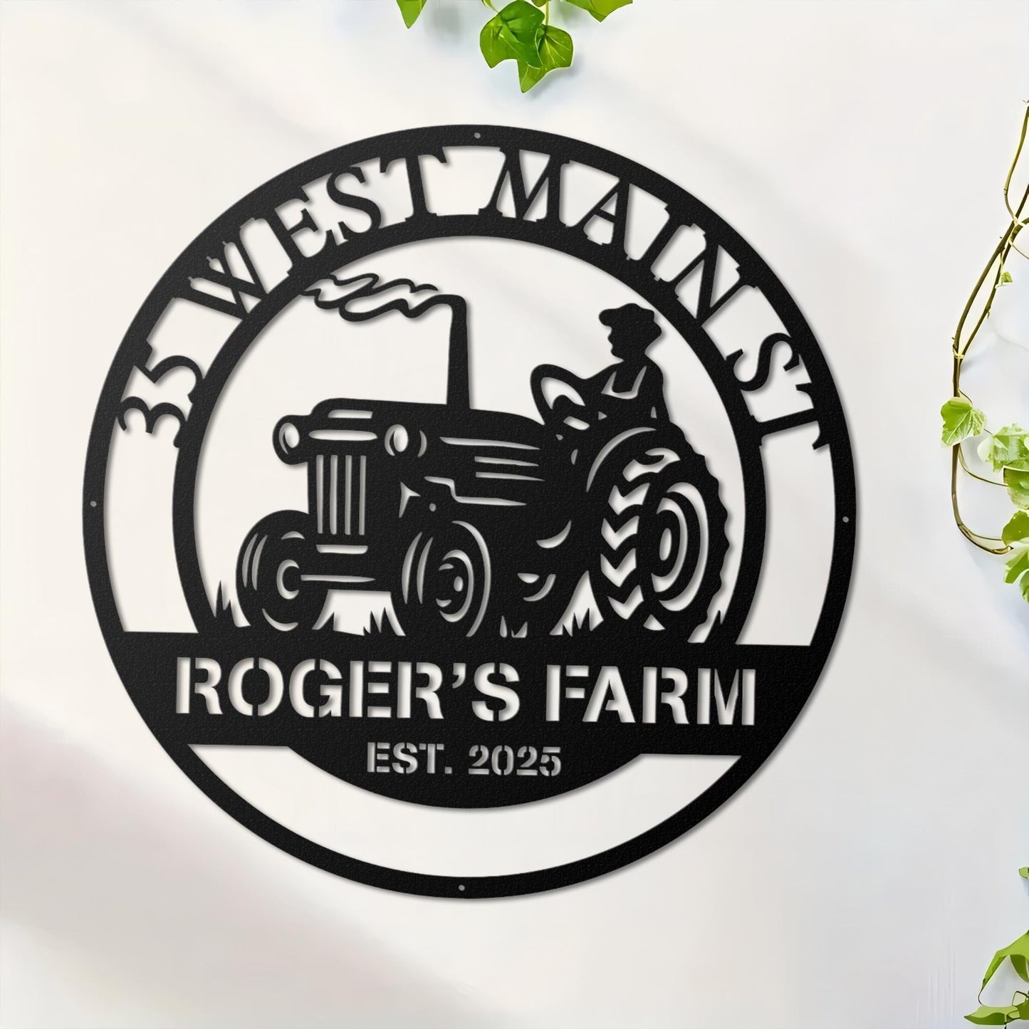 Customized Metal Tractor Sign, Personalized Metal Farm Name Sign, Farm Barn Sign, Farmer Gift, Farmhouse Tractor Decor, Farm Name Gift
