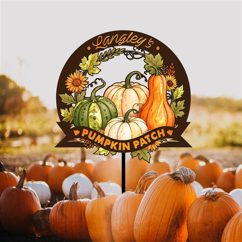 Personalized Pumpkin Patch Metal Sign, Fall Garden Decor
