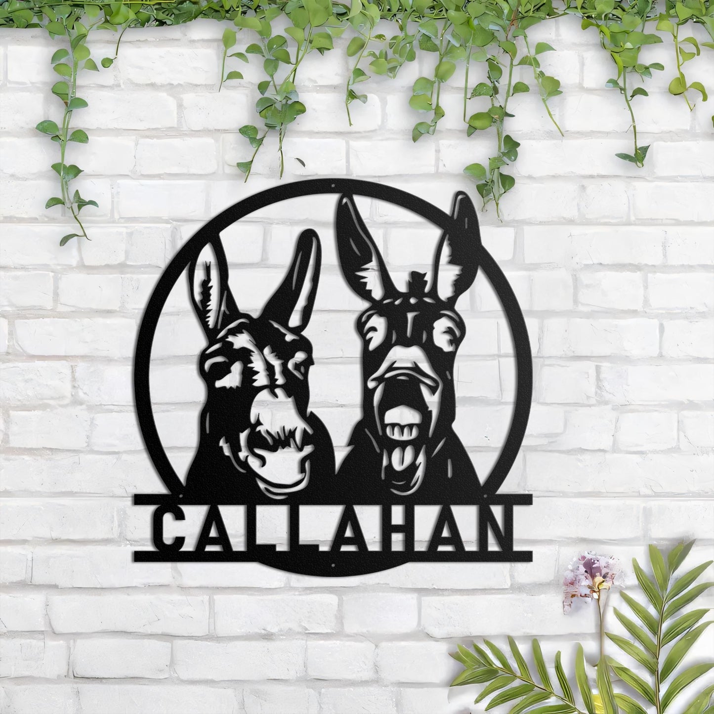 Custom Donkey Farm Metal Sign, Donkey Metal Wall Art, Donkey Family Sign, Custom Farm Name Sign, Ranch Sign, Farmhouse Decor, Farmer Gift