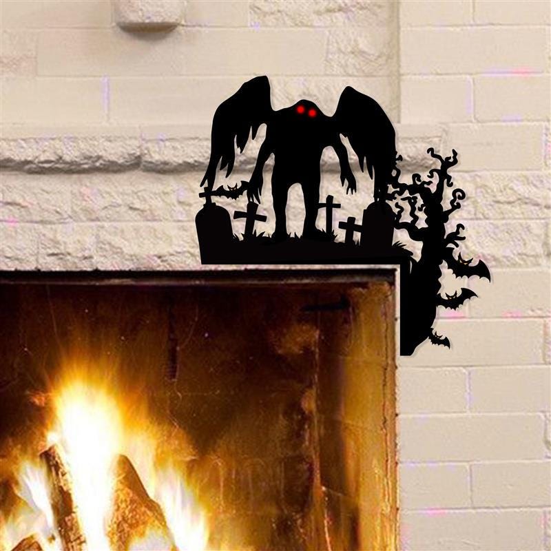 Mothman Metal Sign, Halloween Door Corner Decor