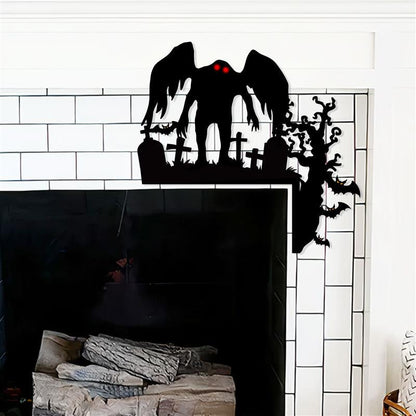 Mothman Metal Sign, Halloween Door Corner Decor