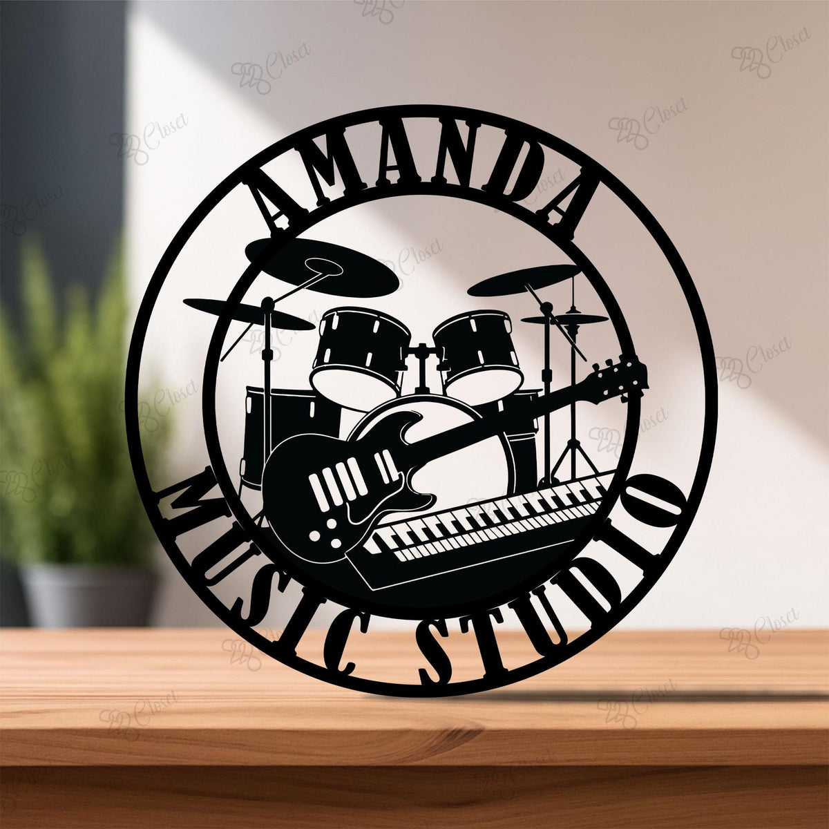 Custom Music Studio LED Sign, Musical Instrument Sign, Guitar Drums Keyboard Sign, Music Room Decor, Musician Gift, Perfect Studio Gift