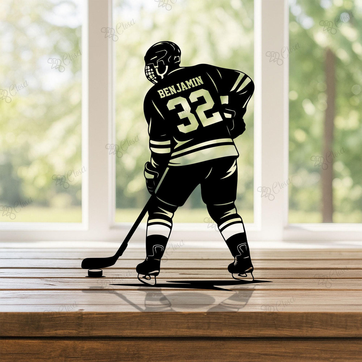 Personalized Ice Hockey Sign with LED light, Hockey Metal Sign, Custom Hockey Player Name Sign, Hockey Room Decor, Hockey Gift