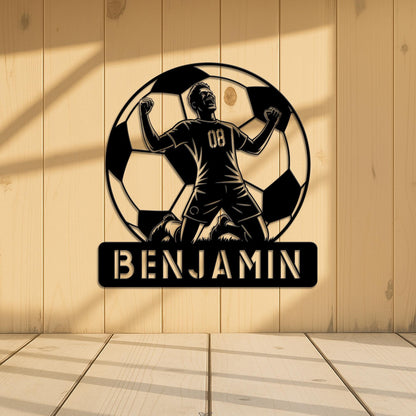 Custom Soccer Player Name Sign with LED light, Personalized Soccer Wall Art, Soccer Lovers Gift, Kids Room Decor