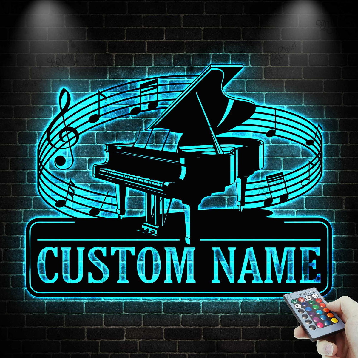 Personalized Piano Wall Art With LED light, Piano Metal Sign, Piano Lovers & Players Gift, Music Wall Sign, Music Room Decor