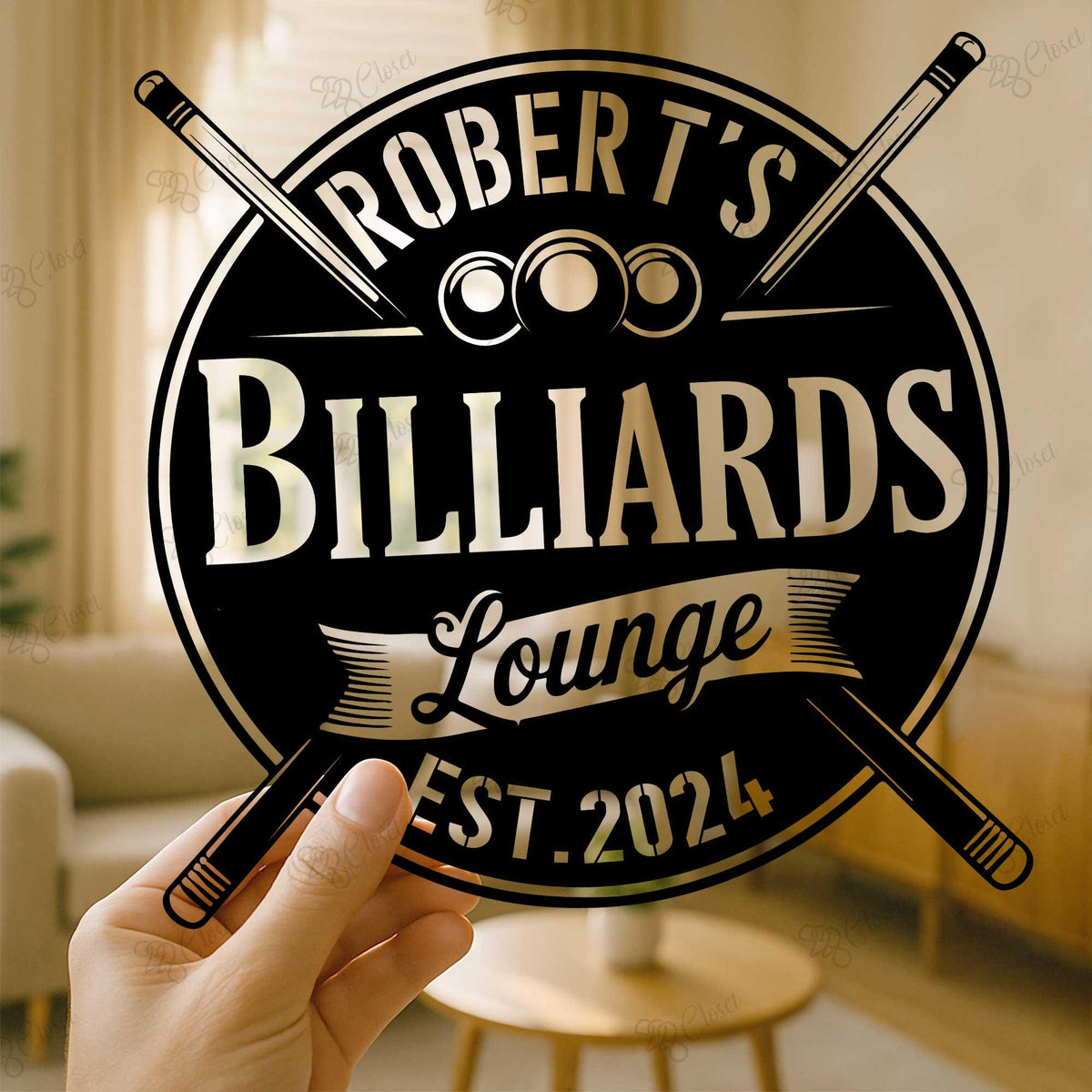 Custom Billiards Metal Sign with LED light, Billiards Lounge Wall Sign, Pool Room Decor, Billiard Room Sign, Game Room Decor, Man Cave Sign