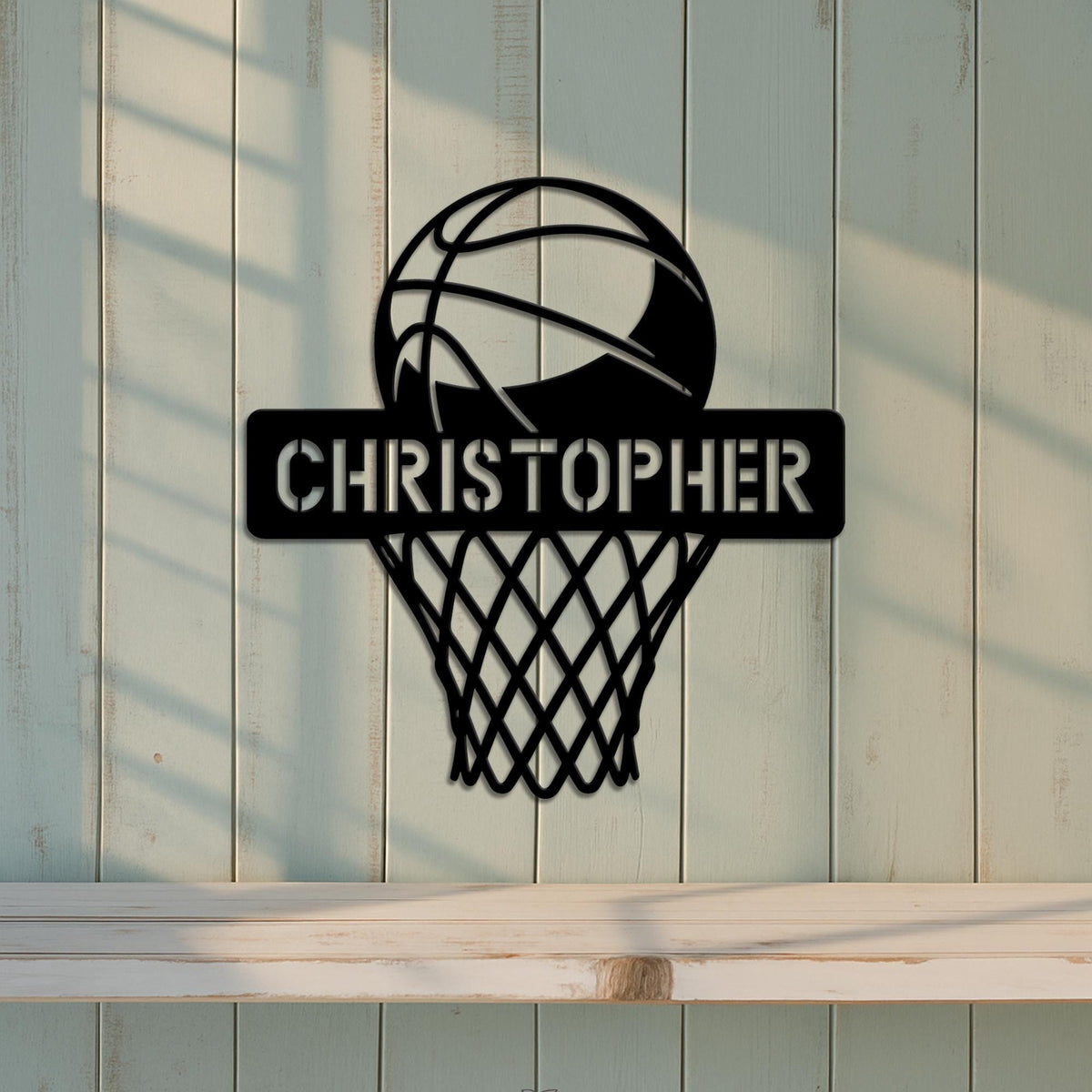 Custom Basketball Name Sign with LED Light, Basketball Metal Wall Sign, Basketball Hoop Sign, Basketball LED Wall Decor, Sports Room Decor