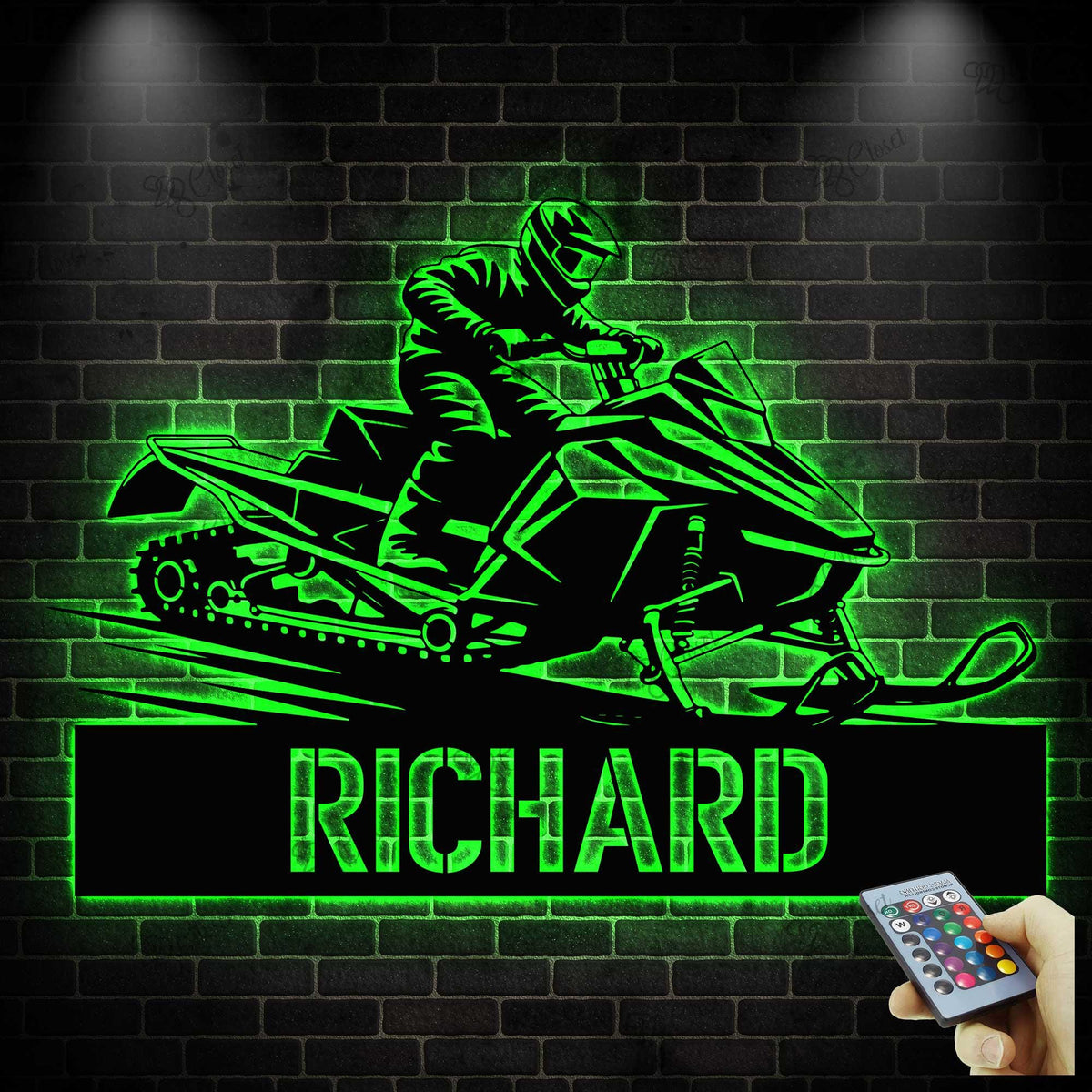 Custom Snowmobile Metal Sign with LED, Personalized Snowmobile Wall Art, Snowmobile Rider Gift, Snowmobile Racing Sign, Winter Sports Sign