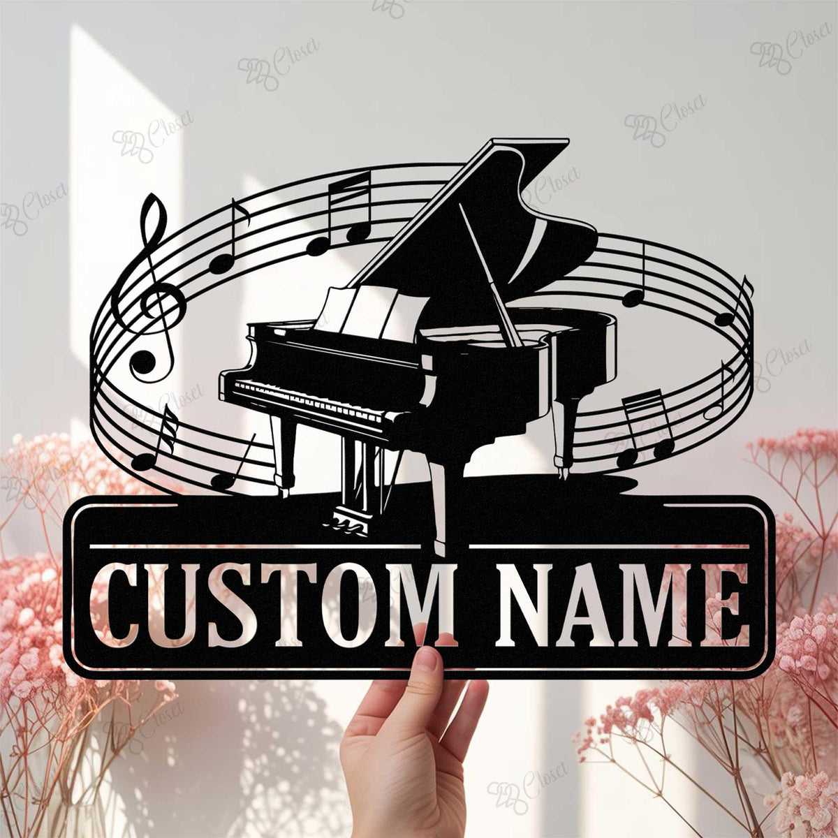 Personalized Piano Wall Art With LED light, Piano Metal Sign, Piano Lovers & Players Gift, Music Wall Sign, Music Room Decor