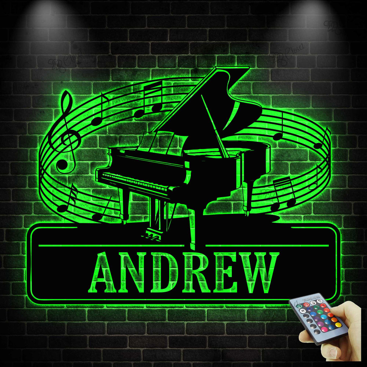 Personalized Piano Wall Art With LED light, Piano Metal Sign, Piano Lovers & Players Gift, Music Wall Sign, Music Room Decor