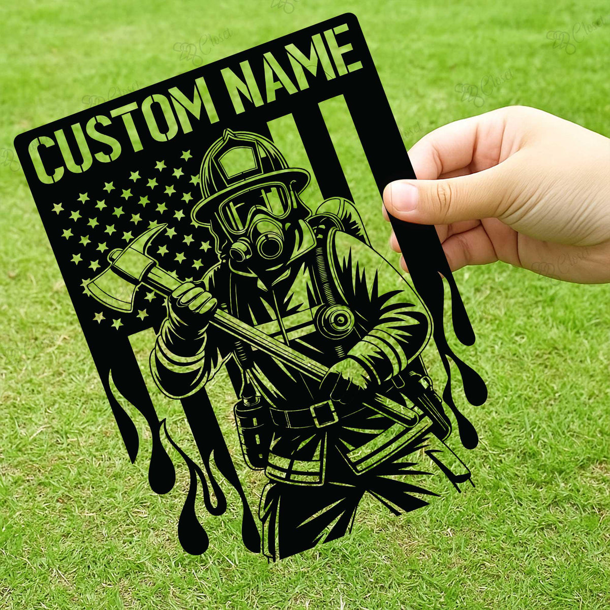 Custom Firefighter Metal Sign with LED light, Fireman Wall Decor, Firefighter Name Sign, Fire Department Decor, Fireman Appreciation Gift