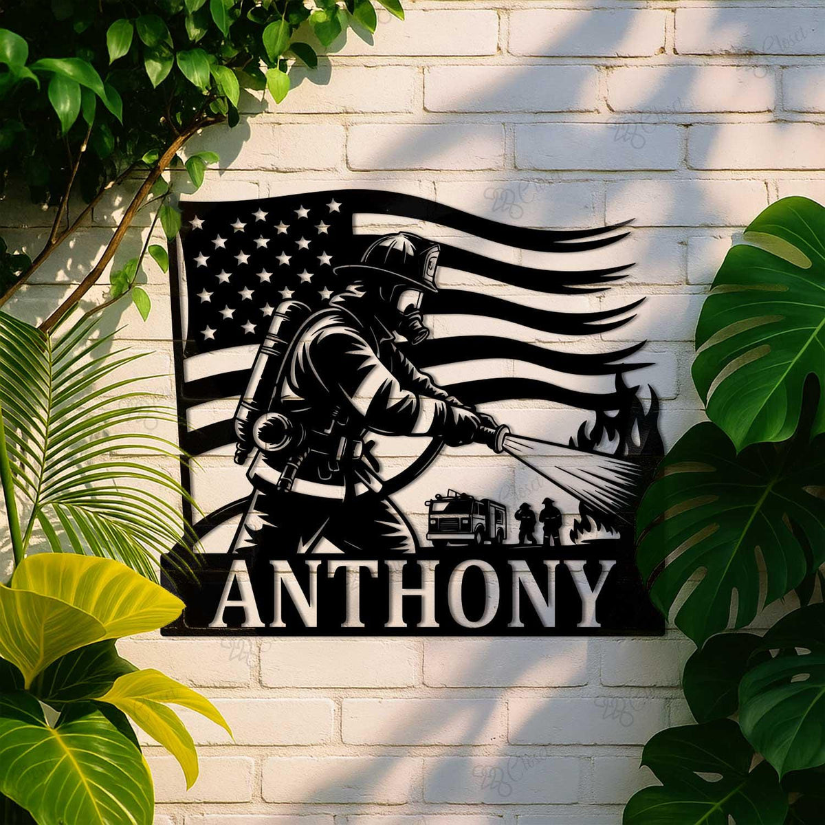 Custom Firefighter LED Sign,Fireman LED Wall Sign,Firefighter Wall Decor,Fireman Gift,Fireman Decor,Firefighter Name Sign, Fire Wall Art