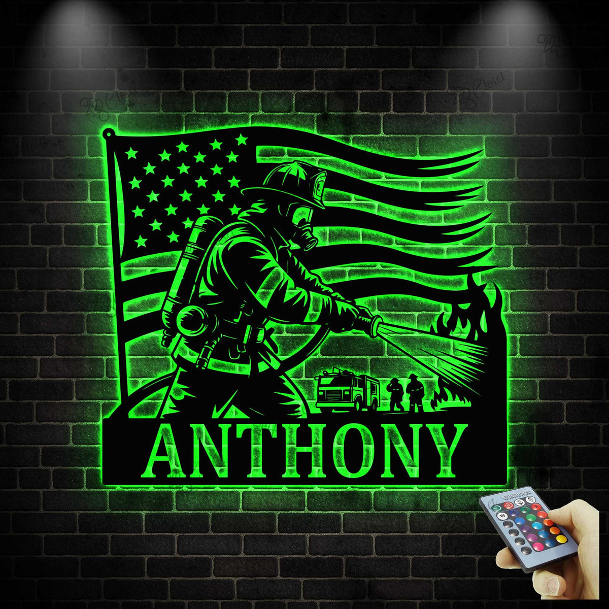 Custom Firefighter LED Sign,Fireman LED Wall Sign,Firefighter Wall Decor,Fireman Gift,Fireman Decor,Firefighter Name Sign, Fire Wall Art