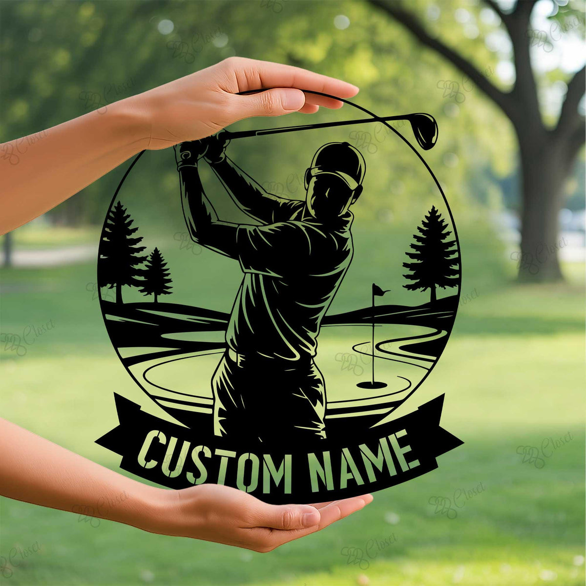 Personalized Golf Metal Sign with LED Light, Custom Golfer Name Sign, Golf Metal Wall Art, Golf Lovers Gift, Birthday Gift for Dad, Husband