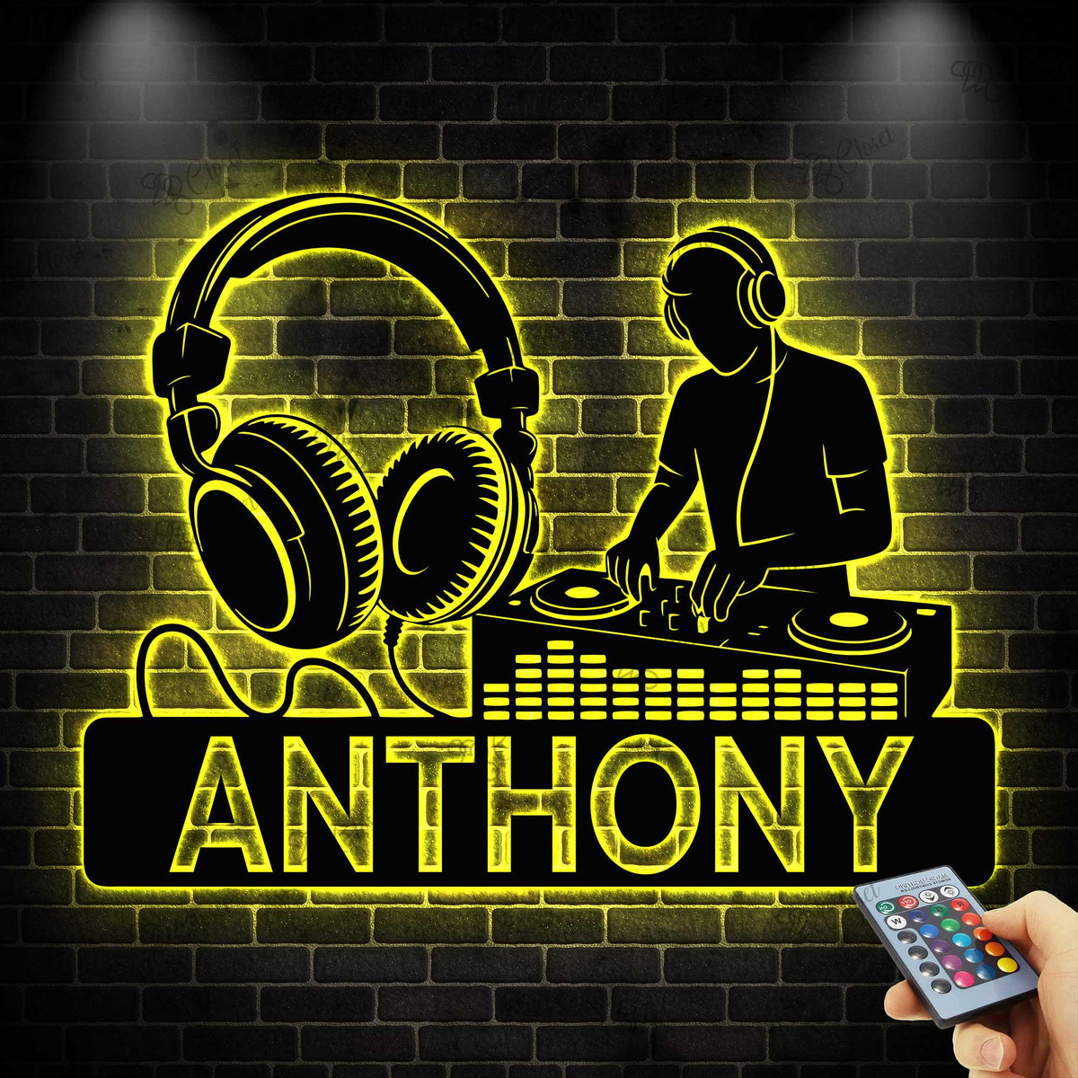 Custom DJ Metal Sign with Led light, Personalized DJ Name Sign, DJ Wall Art, Music Room Decor, Gift for Music Lovers