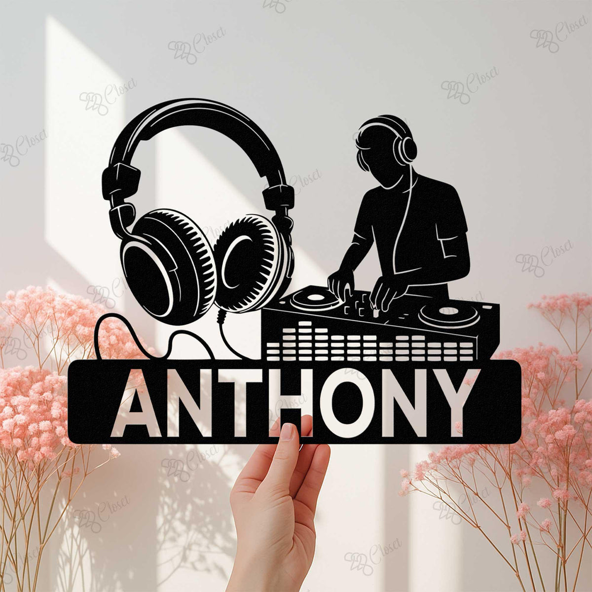 Custom DJ Metal Sign with Led light, Personalized DJ Name Sign, DJ Wall Art, Music Room Decor, Gift for Music Lovers
