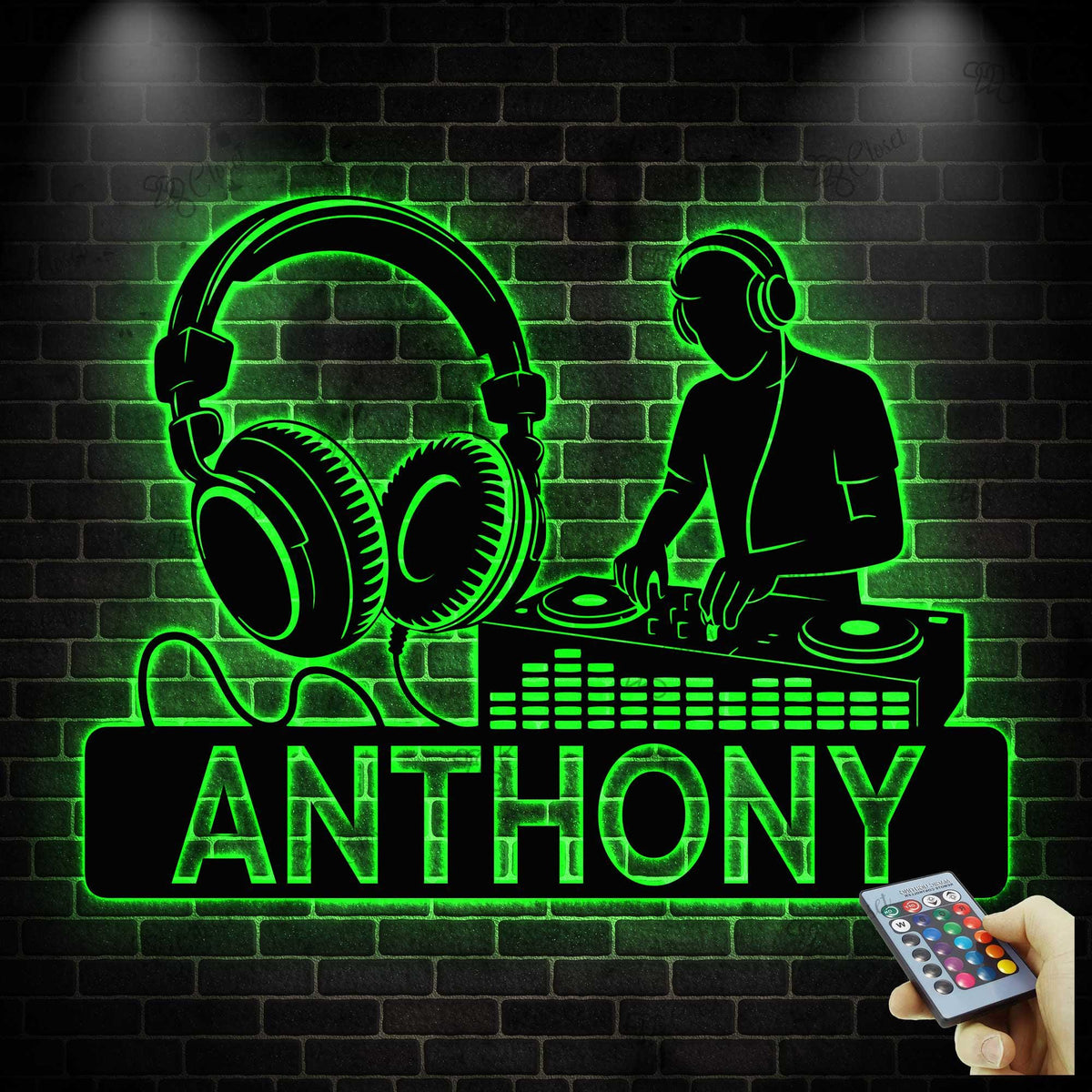 Custom DJ Metal Sign with Led light, Personalized DJ Name Sign, DJ Wall Art, Music Room Decor, Gift for Music Lovers