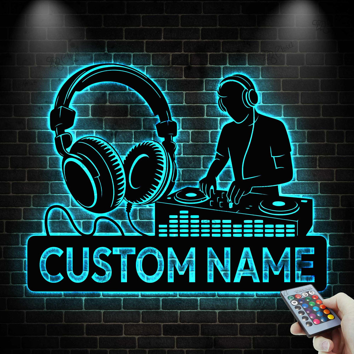 Custom DJ Metal Sign with Led light, Personalized DJ Name Sign, DJ Wall Art, Music Room Decor, Gift for Music Lovers