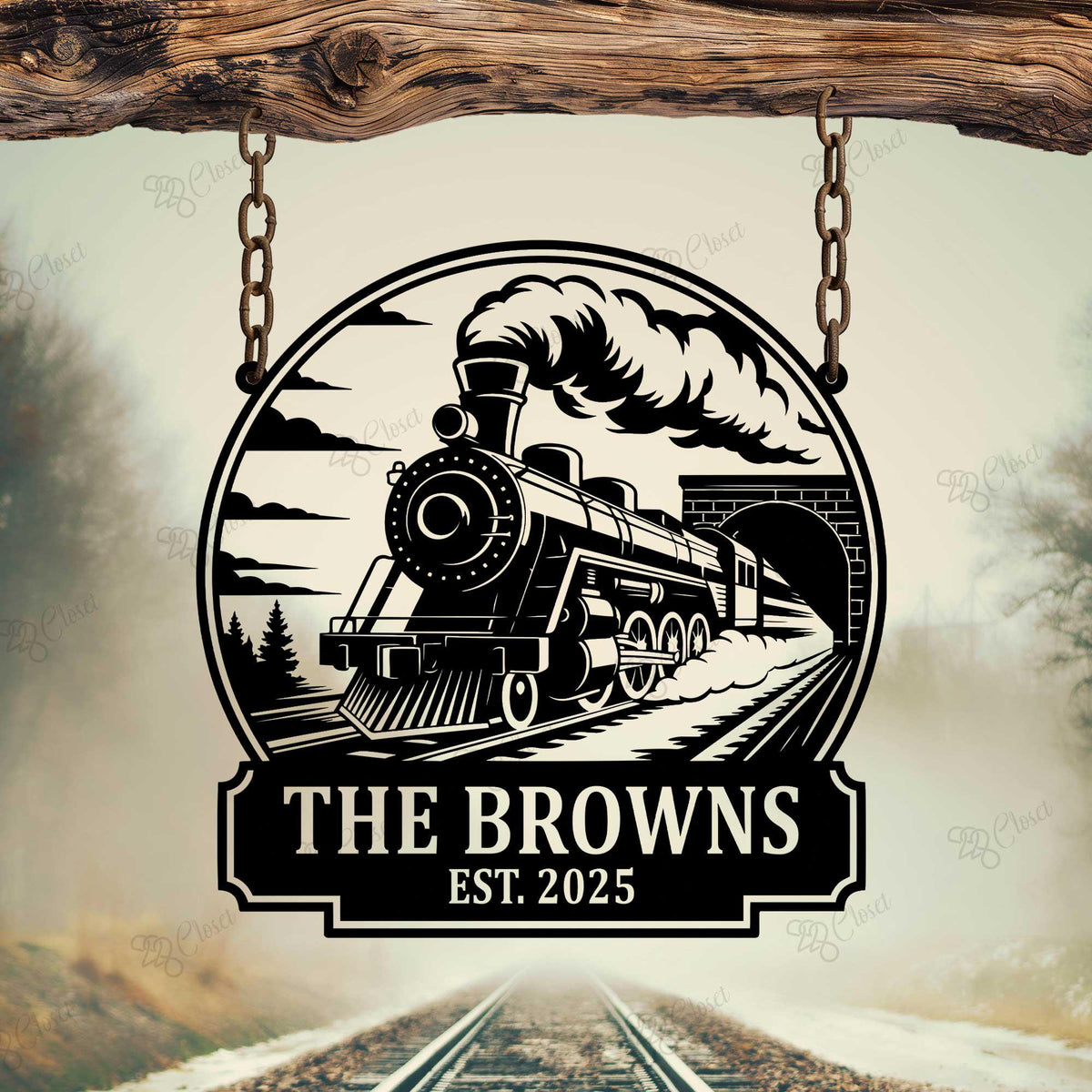 Custom Train Metal Sign with Led light, Metal Train Art Sign, Railroad Metal Wall Sign, Steam Engine Train Sign, Train Driver Name Sign