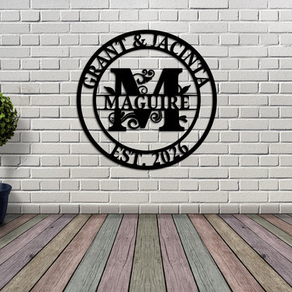 Custom Last Name Sign, Personalized Metal Wall Art, Family Sign, Housewarming Christmas Gift