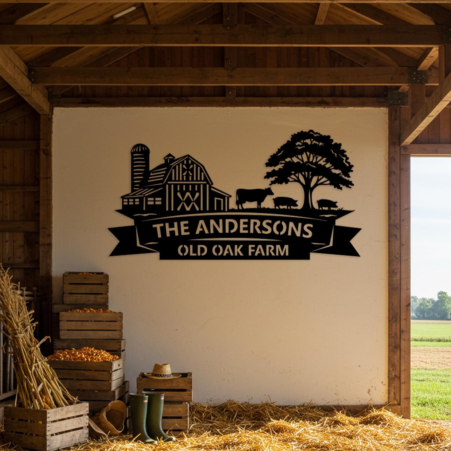 Custom Farmhouse Sign, Ranch Outdoor Wall Art, Barn Wall Decor, Country Family Name Sign, Personalized Farm Sign, Outdoor Farmhouse Wall Art