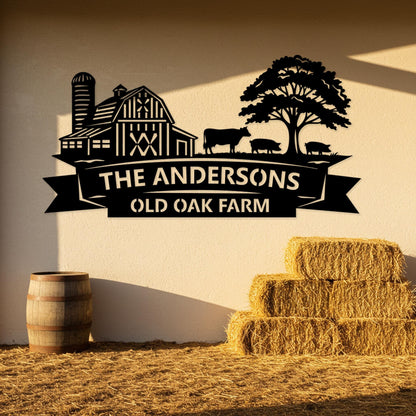 Custom Farmhouse Sign, Ranch Outdoor Wall Art, Barn Wall Decor, Country Family Name Sign, Personalized Farm Sign, Outdoor Farmhouse Wall Art
