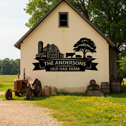 Custom Farmhouse Sign, Ranch Outdoor Wall Art, Barn Wall Decor, Country Family Name Sign, Personalized Farm Sign, Outdoor Farmhouse Wall Art