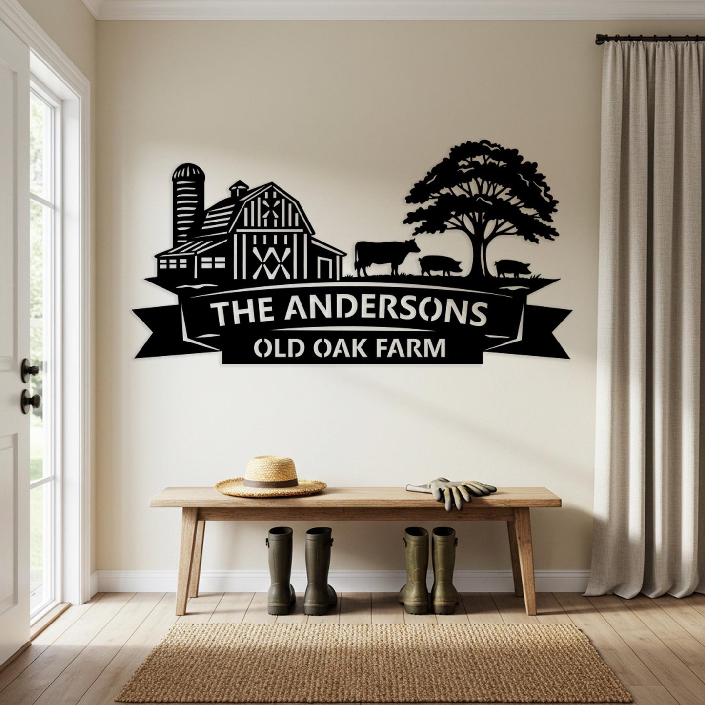 Custom Farmhouse Sign, Ranch Outdoor Wall Art, Barn Wall Decor, Country Family Name Sign, Personalized Farm Sign, Outdoor Farmhouse Wall Art