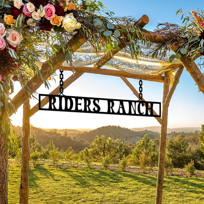 Custom Metal Ranch Sign, Ranch House Gift, Personalized Farm Name Sign for Outdoor Entrance, Durable Steel Ranch Sign, Farmhouse Owner Gift