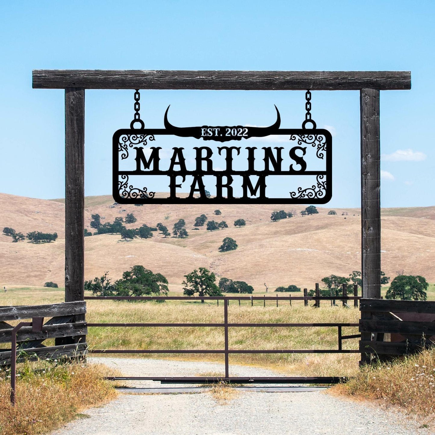 Personalized Metal Farm Name Deer Horn Sign, Custom Farmhouse Gift, Customized Farm Sign, Ranch Metal Sign, Farm Owner Gift, Ranch Entryway