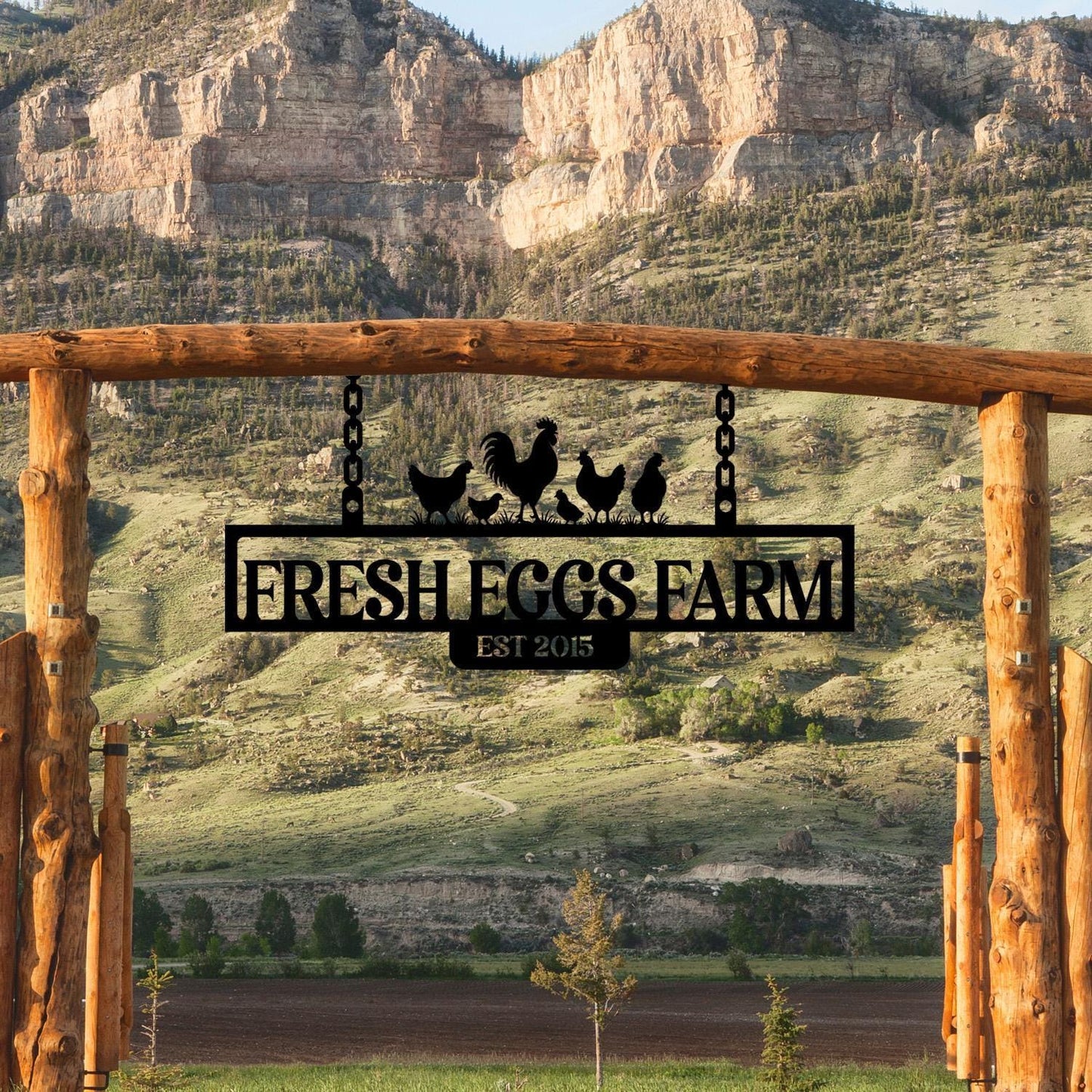 Personalized Ranch Sign with Animals,Custom Farm Entrance Sign,Chicken Coop Owner Gift,Outdoor Barn Gate Sign,Farm Owner Gift,Farm Gate Sign