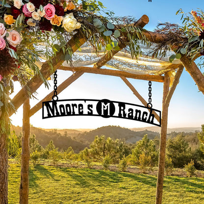 Custom Ranch Name Metal Sign, Ranch Owner Gift,Outdoor Farmhouse Sign,Personalized Ranch Entrance Decor,Western Home Gift,Country House Sign