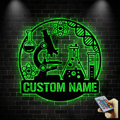 Custom Chemistry Teacher Metal Wall Art LED Light,Laboratory Personalized Sign, Metal Sign for Chemists, Science Gifts,Teacher Gift