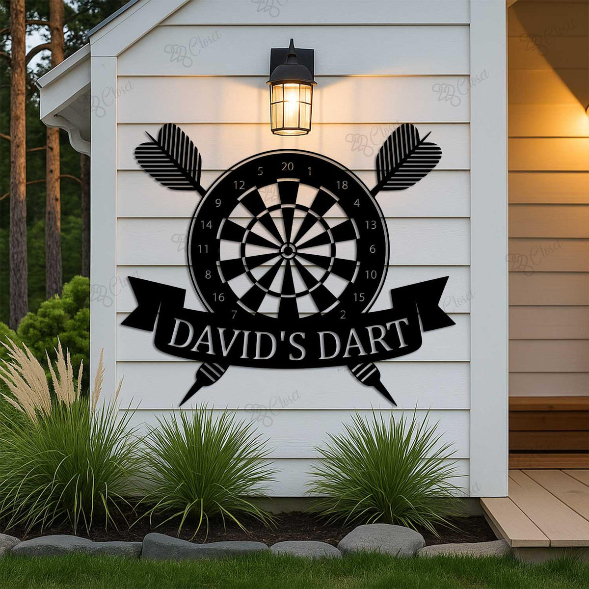 Personalized Darts Monogram Metal Wall with LED Lights, Custom Dart Metal Sign,Dart Player Name Sign, Darts Lover Home Decoration, Xmas Gift