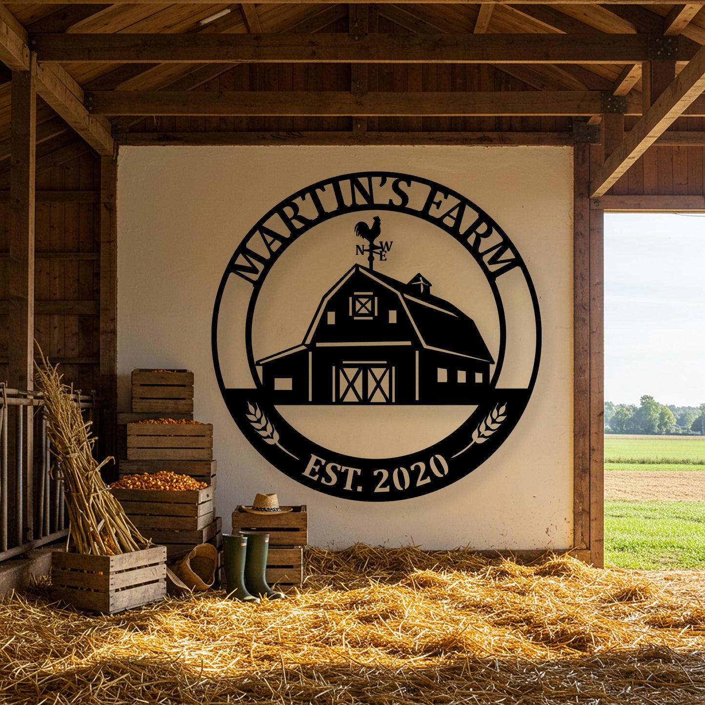 Personalized Barn Metal Sign, Rustic Entryway Decor, Country Home Wall Art, Farmhouse Gifts, Custom Barn Sign, Custom Farm Sign, Farmer Gift