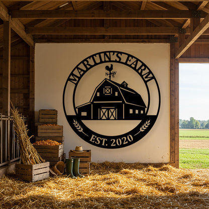 Personalized Barn Metal Sign, Rustic Entryway Decor, Country Home Wall Art, Farmhouse Gifts, Custom Barn Sign, Custom Farm Sign, Farmer Gift
