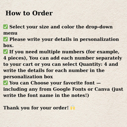 Custom Metal Numbers, Individual Numbers, Your Custom Fonts, Large Size, Color Options, Weatherproof