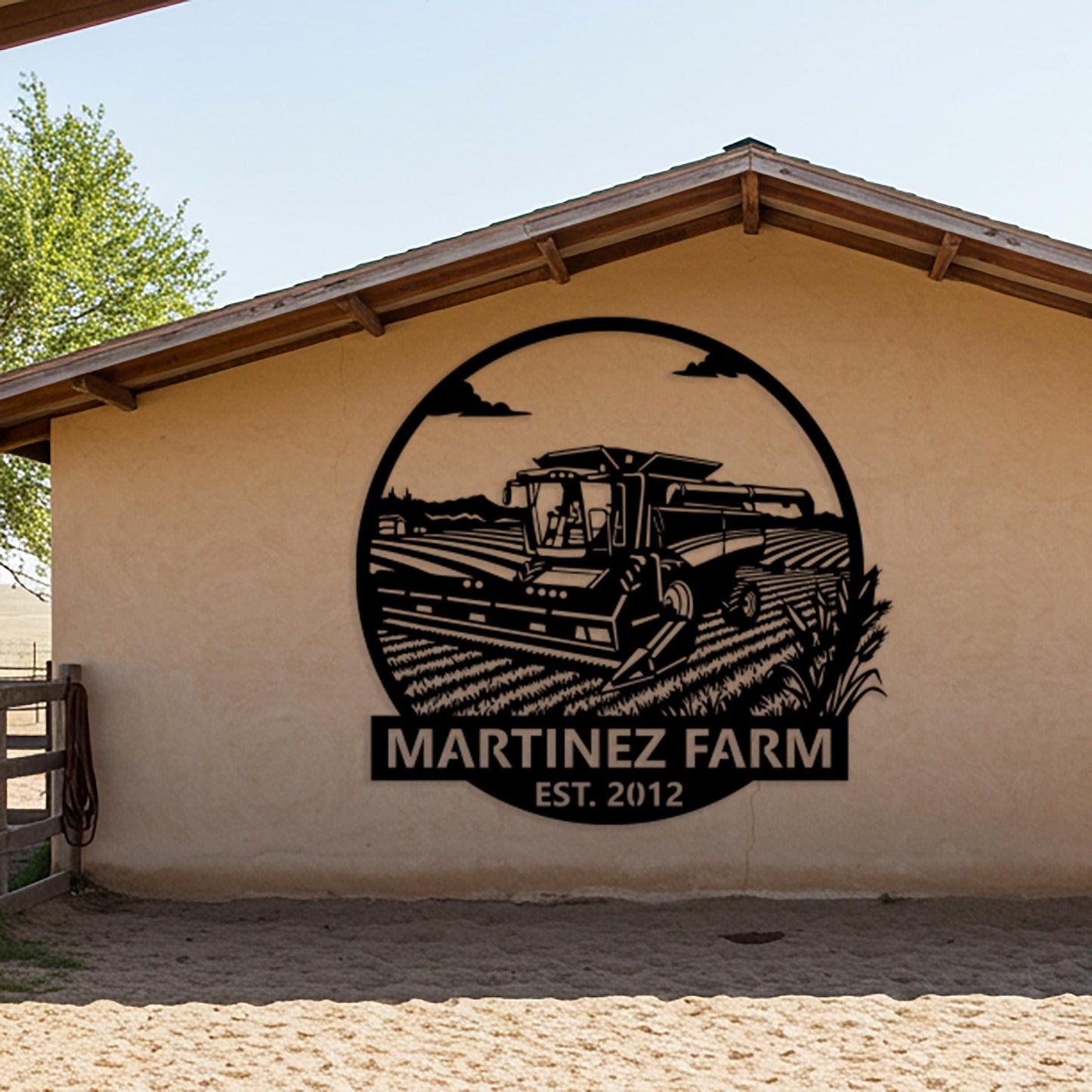 Modern Farm Name Sign, Custom Outdoor Farmhouse Sign, Personalized Harvester Sign, Family Farmhouse Decor, Personalized Country Decor
