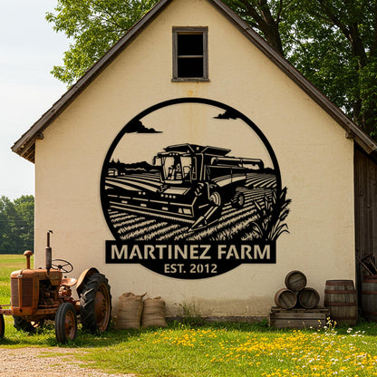 Modern Farm Name Sign, Custom Outdoor Farmhouse Sign, Personalized Harvester Sign, Family Farmhouse Decor, Personalized Country Decor