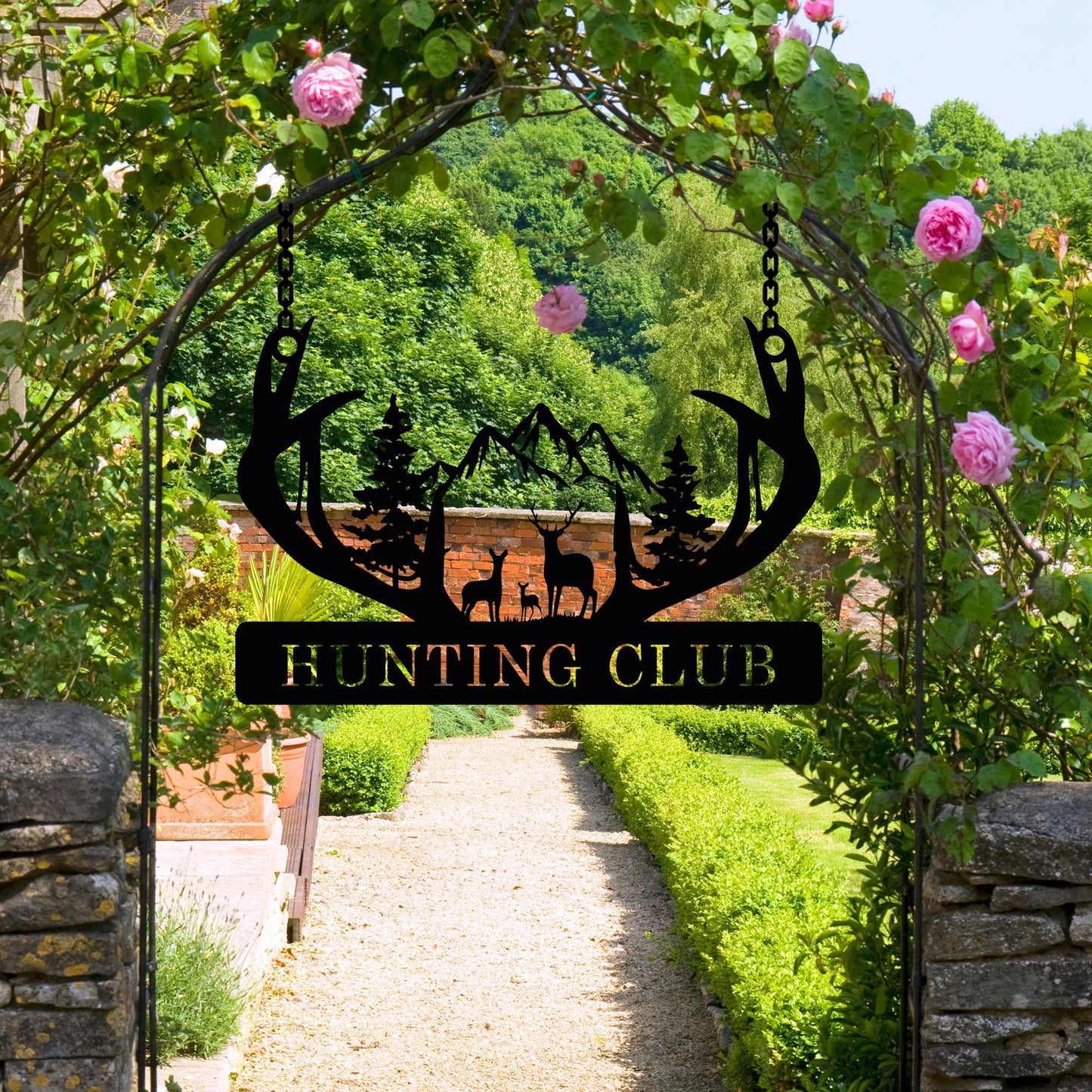 Personalized Metal Deer Cabin Sign, Deer Hunter Dad Gift, Cabin Metal Decor, Outdoor Ranch Sign, Personalized Lodge Decor,Hunting Lover Gift