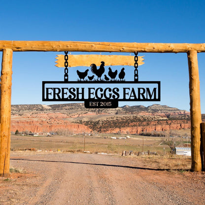 Personalized Ranch Sign with Animals,Custom Farm Entrance Sign,Chicken Coop Owner Gift,Outdoor Barn Gate Sign,Farm Owner Gift,Farm Gate Sign