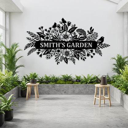 Custom Garden Metal Sign, Outdoor Wall Art, Oversized Backyard Decor, Garden Gifts for Mom, Personalized House Number Sign, Family Name Sign