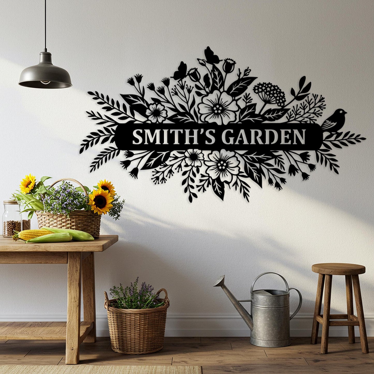 Custom Garden Metal Sign, Outdoor Wall Art, Oversized Backyard Decor, Garden Gifts for Mom, Personalized House Number Sign, Family Name Sign