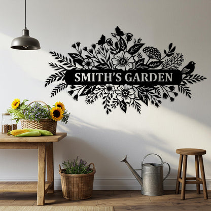 Custom Garden Metal Sign, Outdoor Wall Art, Oversized Backyard Decor, Garden Gifts for Mom, Personalized House Number Sign, Family Name Sign