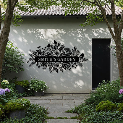 Custom Garden Metal Sign, Outdoor Wall Art, Oversized Backyard Decor, Garden Gifts for Mom, Personalized House Number Sign, Family Name Sign